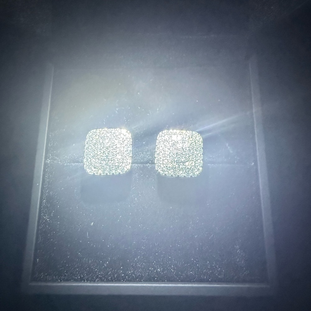 Square Style Moissanite Earrings